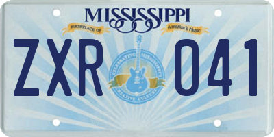 MS license plate ZXR041