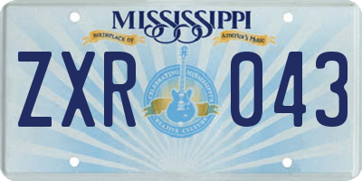MS license plate ZXR043