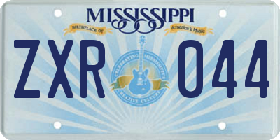 MS license plate ZXR044
