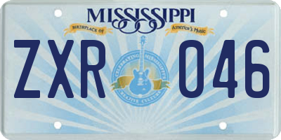 MS license plate ZXR046