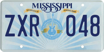 MS license plate ZXR048