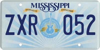 MS license plate ZXR052