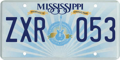 MS license plate ZXR053