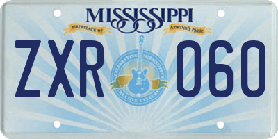 MS license plate ZXR060