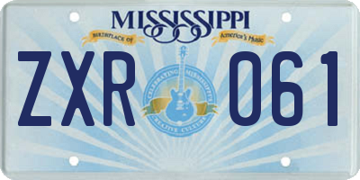 MS license plate ZXR061