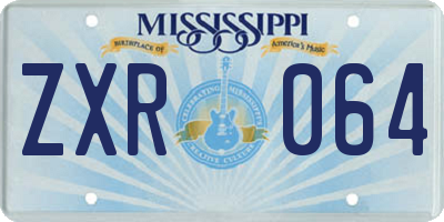 MS license plate ZXR064