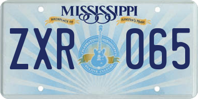 MS license plate ZXR065