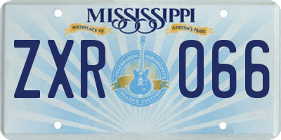 MS license plate ZXR066