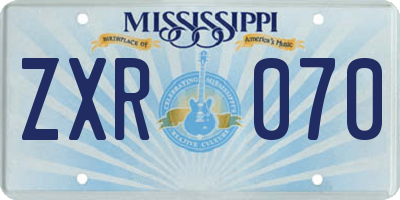 MS license plate ZXR070