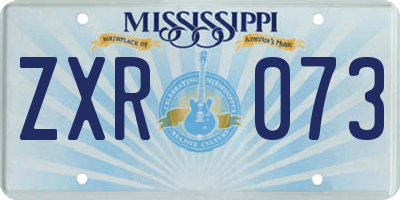 MS license plate ZXR073