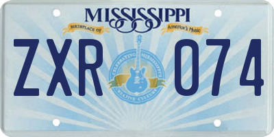 MS license plate ZXR074