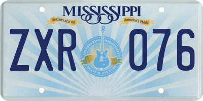MS license plate ZXR076