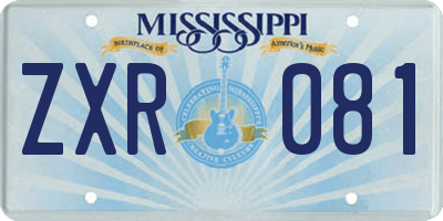 MS license plate ZXR081