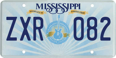 MS license plate ZXR082