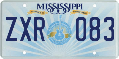 MS license plate ZXR083