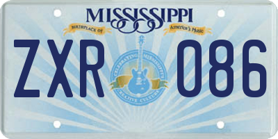 MS license plate ZXR086