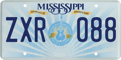 MS license plate ZXR088