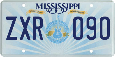 MS license plate ZXR090