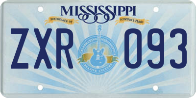 MS license plate ZXR093