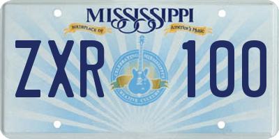 MS license plate ZXR100