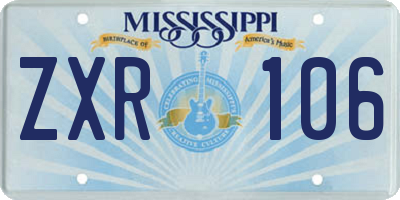 MS license plate ZXR106