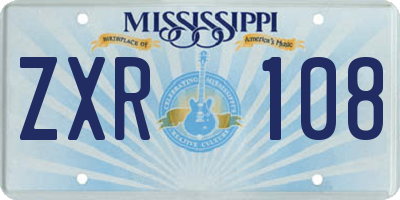MS license plate ZXR108
