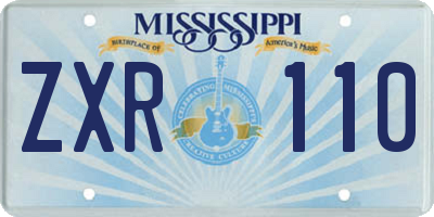 MS license plate ZXR110