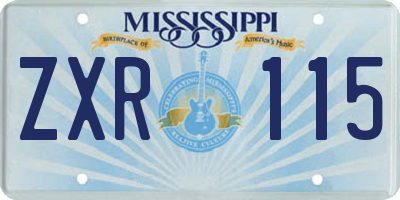 MS license plate ZXR115