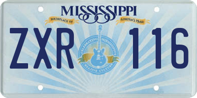 MS license plate ZXR116