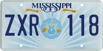 MS license plate ZXR118
