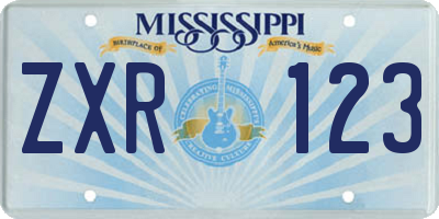MS license plate ZXR123