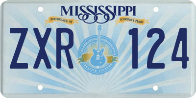 MS license plate ZXR124