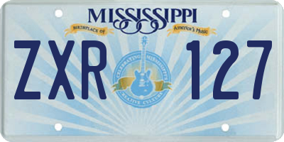 MS license plate ZXR127