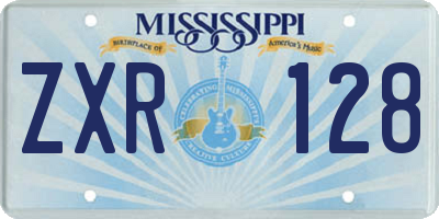 MS license plate ZXR128