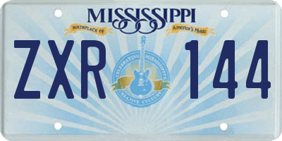 MS license plate ZXR144