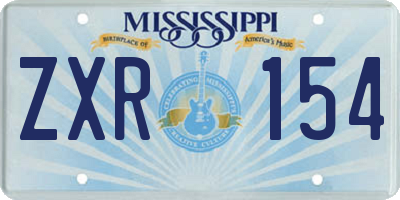 MS license plate ZXR154