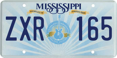 MS license plate ZXR165