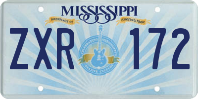 MS license plate ZXR172