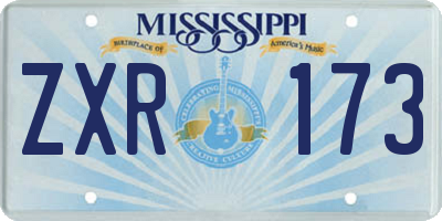 MS license plate ZXR173