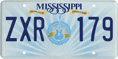 MS license plate ZXR179