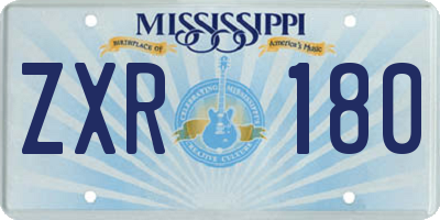 MS license plate ZXR180