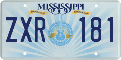 MS license plate ZXR181