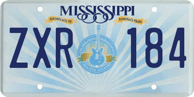 MS license plate ZXR184