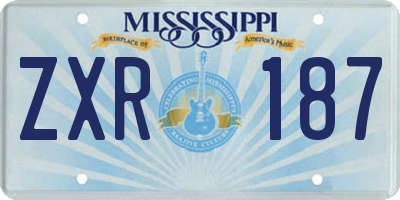 MS license plate ZXR187