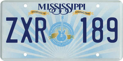 MS license plate ZXR189