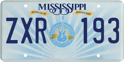 MS license plate ZXR193
