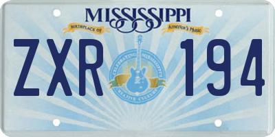 MS license plate ZXR194