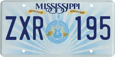 MS license plate ZXR195