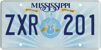 MS license plate ZXR201
