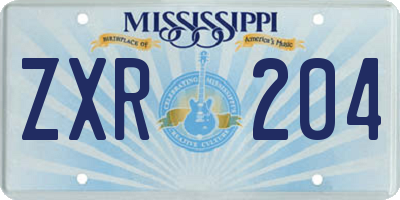 MS license plate ZXR204